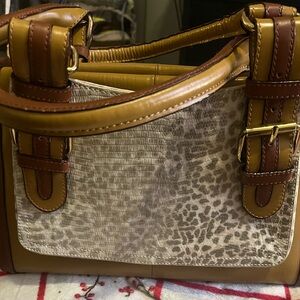ANTONIO MELANI Mustard and Brown Shoulder Bag